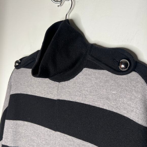 Tory Burch Striped Turtleneck Tunic Wool Merino Sweater Size Small - Picture 4 of 8